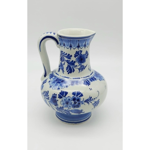 381 - Vintage Delft Blue and White Water Jug. Signed on Base. Good Condition. 18cm tall.