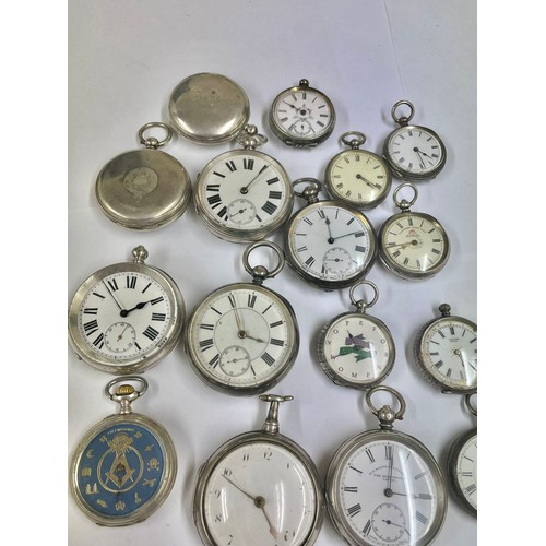 17 - Antique vintage silver pocket watches Verge Fusee etc As Found