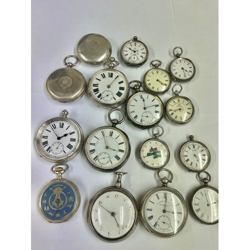 17 - Antique vintage silver pocket watches Verge Fusee etc As Found