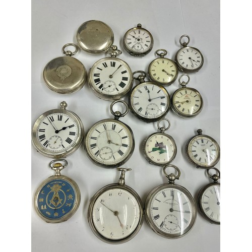 17 - Antique vintage silver pocket watches Verge Fusee etc As Found