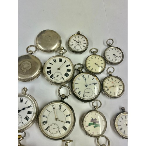 17 - Antique vintage silver pocket watches Verge Fusee etc As Found