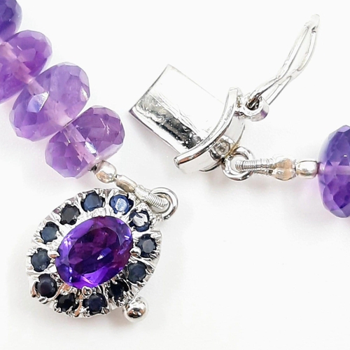 324 - 280cts Amethyst Gemstone set Necklace with Amethyst Clasp in 925 Silver