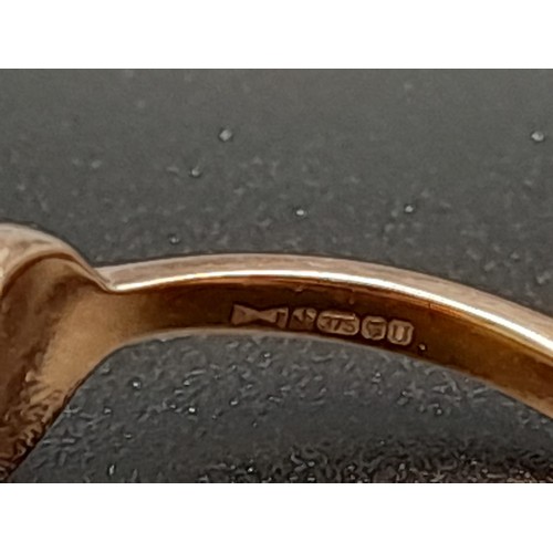 407 - 9K Rose Gold fancy Signet Ring Size K 2.3g