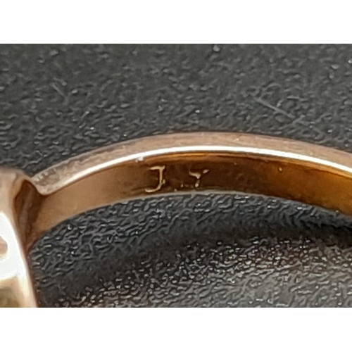 407 - 9K Rose Gold fancy Signet Ring Size K 2.3g