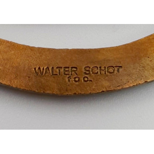 285 - WW1 Imperial German U-Boat Crew Badge. Square pin type. Maker Marked Walter Schot.