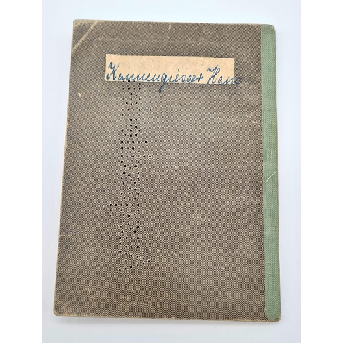 173 - RARE 3rd Reich Organisation Todt Dienst Buch (Service Book) with lots of stamped entries inc his med... 