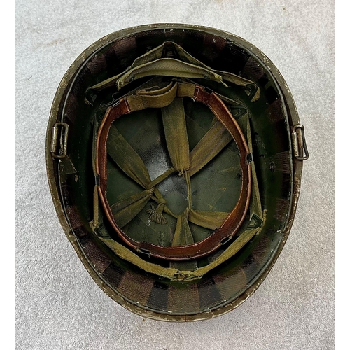 170 - WW2 US Front Seam M1 Swivel Bale Medics Helmet with Westinghouse liner.