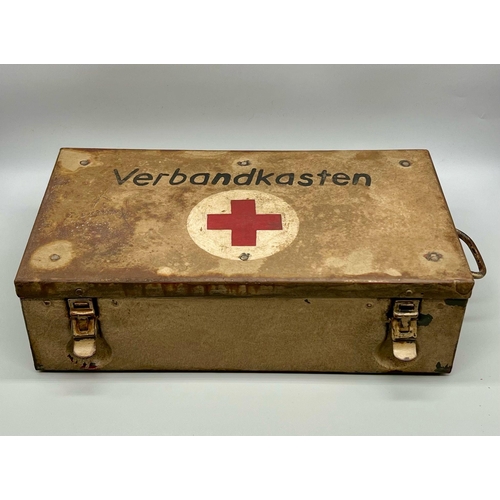 223 - WW2 German Africa Corps First Aid Box with contents.