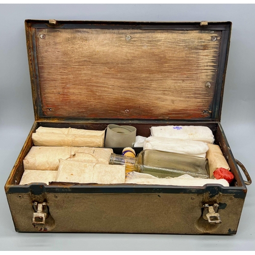 223 - WW2 German Africa Corps First Aid Box with contents.