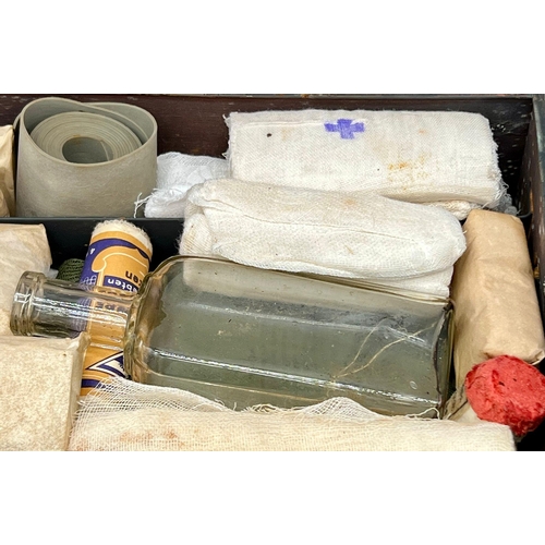 223 - WW2 German Africa Corps First Aid Box with contents.