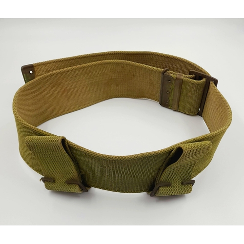 274 - WW1 British 1908 Pattern Webbing Belt. 3 inch wide with all correct brass fittings. Two rear securin... 