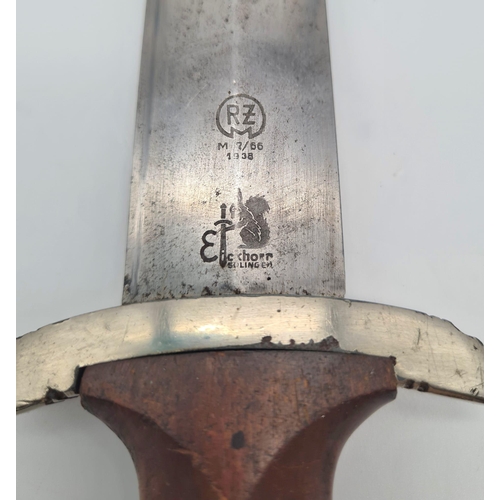 4 - 3rd Reich N.S.K.K Dagger. Transitional Period Blade Eickhorn-RZM. The box lid has broken hinges.