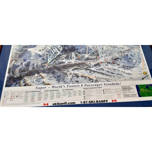 918 - A Canadian Skiing Map of Goat's Eye Mountain.
In frame - 76 x 56cm.