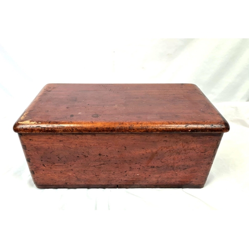 905 - An Antique Victorian Small Wooden Storage box. Chain link opening attachment. 45 x 19 x 23cm.