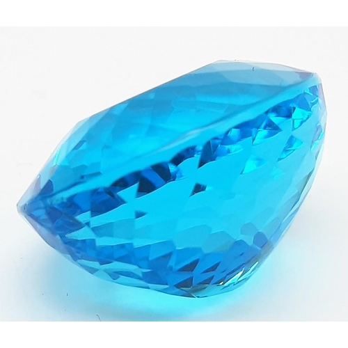 120 - A large (71.4 carats), oval cut, AAA, flawless, aquamarine, with a beautiful light blue colour. With... 