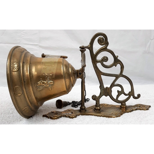 945 - Five Vintage or Antique Brass Fireside Items: Kettle with stand, Owl, Lidded bowl and Bell with atta... 