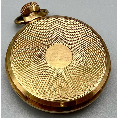 317 - A Smiths Gilded Metal Pocket Watch. Top winder with sub second dial. 5cm diameter case. In working o... 