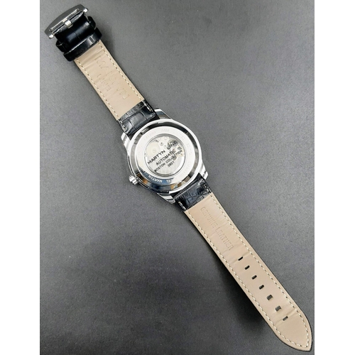 501 - A Martyn Line Automatic Limited Edition Gents Watch.
Leather strap. Stainless steel case - 42mm. Whi... 