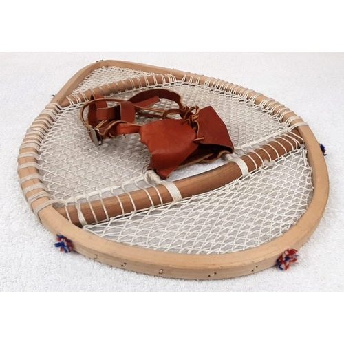 393 - A Pair of Vintage Hand-Crafted Innuit Snowshoes from Newfoundland and Labrador. 58 x 40cm.