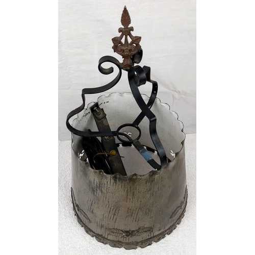 493 - A Unique Blacksmith-Made Metal Hanging Lampshade. Created by TVs Jay Blades of: Money for Nothing Fa... 