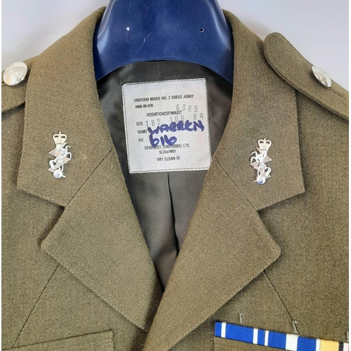 993 - British Army Corporal's Dress Jacket. Having Full Set of Stripes and Buttons with Metal Insignia Bad... 