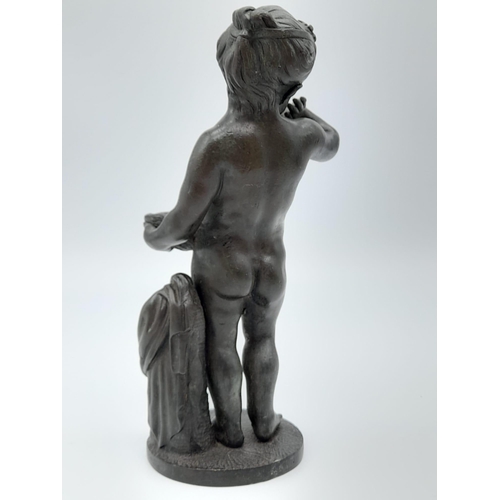 994 - Bronze statue of naked boy 22cm tall, weight 1.4kg.