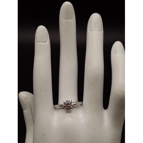 805 - An 18K White Gold 0.80ct Diamond Solitaire Engagement Ring.
. Size P. 3.3g.