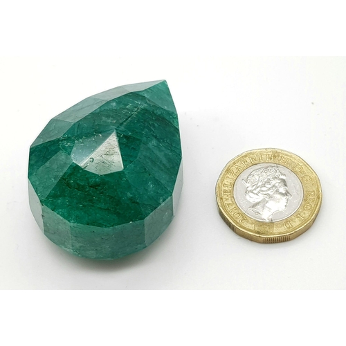 966 - A 252ct Natural Green Emerald. Comes with a certificate.