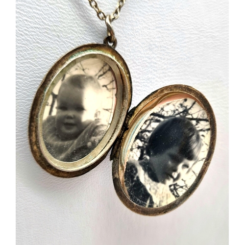 480 - Two Silver Oval Lockets on Silver Necklaces. Note: If you have a friend named David and he is about ... 