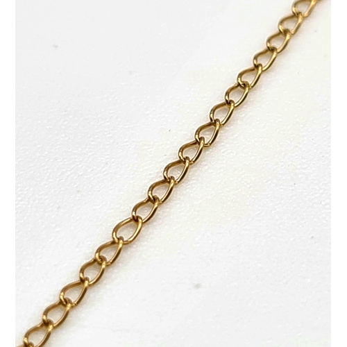 486 - A 9K Yellow Gold Disappearing Necklace. 42cm. 0.45g.