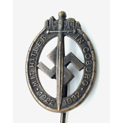 693 - 3rd Reich Das Coburger Abzeichen Lapel Pin. Struck in 1932 to Commerate Being with Hitler on the 192... 