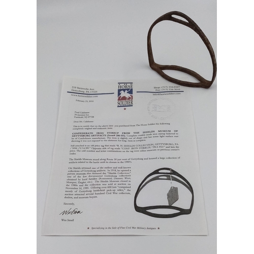 728 - Certified Genuine American Civil War Period Iron Stirrup from the Confederate Army found at Gettysbu... 