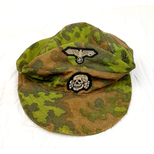 504 - WW2 German Waffen SS M43 Mottled Oak Reversible Cap.