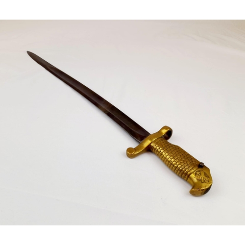 195 - 1870 Model US Navy Yataghan Bladed Bayonet.