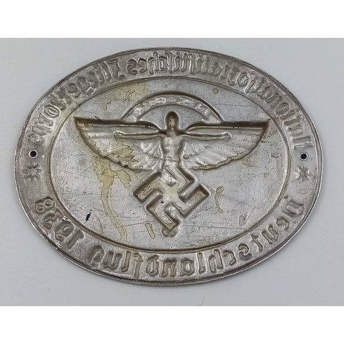 370 - 3rd Reich N.S.F.K Flying Club Rally 1938 Participation Plaque.