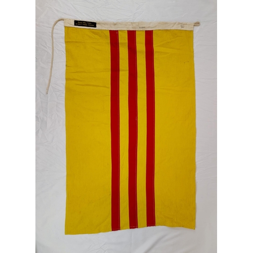 384 - Vietnam War Era South Vietnam Flag with Tailor’s Tag Dated 1968 105x62cm.