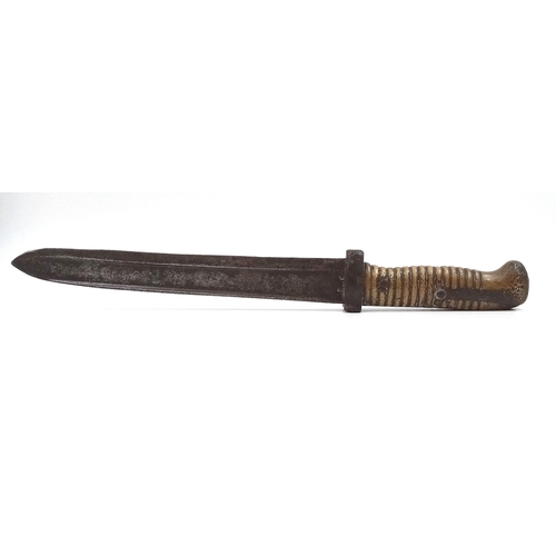 602 - WW1 French Cut Down MI866 Chassepot Bayonet used as a Trench Fighting Knife.