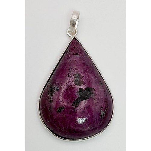 689 - A Collection of 3 Gemstone Pendants set in 925 Silver: Rose Quartz, Ruby Ziosite and Chalcedony Gems... 