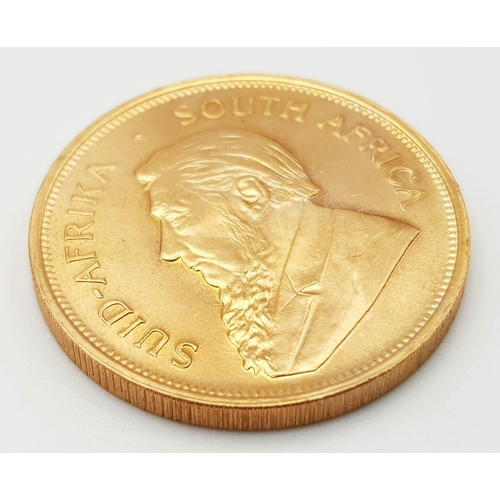 66 - A 22K Gold 1974 Krugerrand Coin. 1oz. 34g. 30mm diameter.