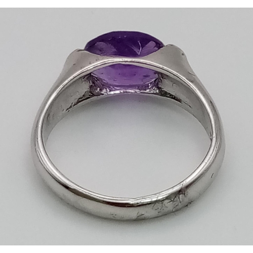 1164 - 925 Silver Amethyst Ring, Amethyst 1.20 Ct