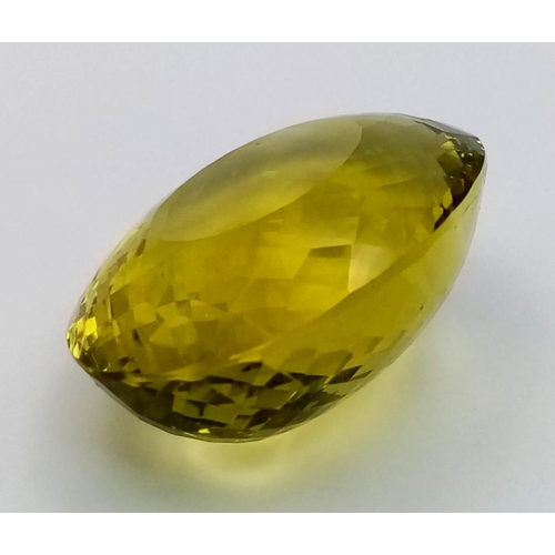 213 - 171.60 Ct Green Gold Quartz, Oval  Shape, GLI Certified