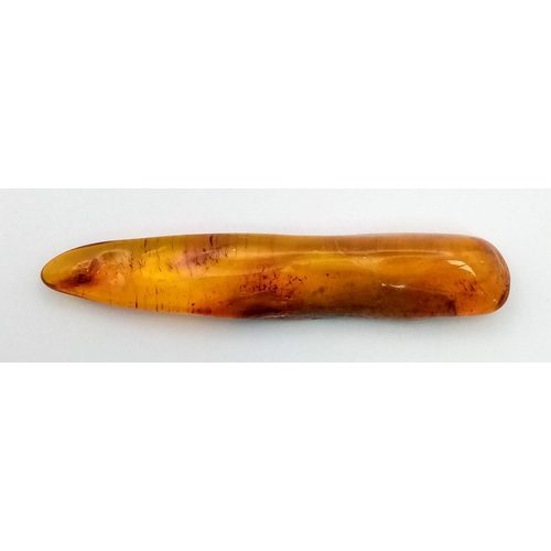 964 - A Natural Stick of Baltic Amber  - Could be made into a Pendant. 7cm.