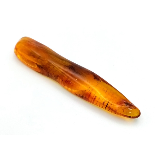 964 - A Natural Stick of Baltic Amber  - Could be made into a Pendant. 7cm.