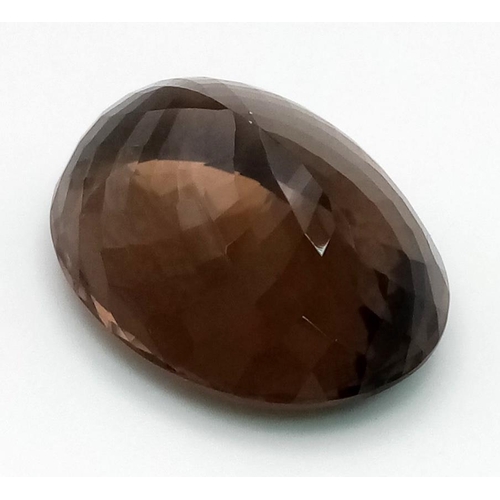 1076 - 61.35 Ct Smoky quartz, Oval Shape, GLI Certified