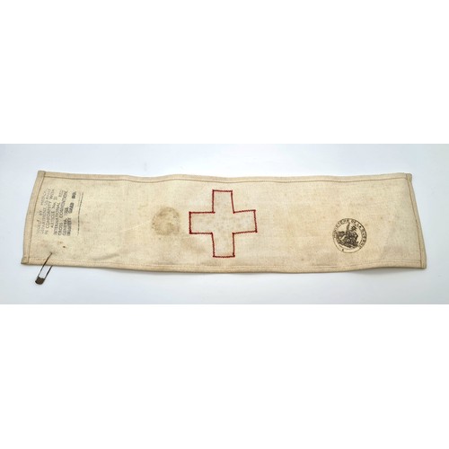 478 - WW2 French Red Cross Armband given by the USA to the French Medics Giving Aid to the Refugees of WW2... 