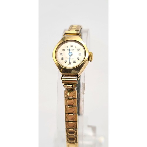 465 - Ladies Vintage Swiss Glendal 17 Jewel Incabloc Manual Wind Watch. 18-19cm Adjustable Strap, 19mm cas... 