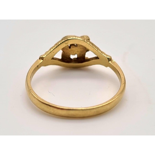 940 - 10K YELLOW GOLD VINTAGE INITIAL R RING, 1.3G SIZE J