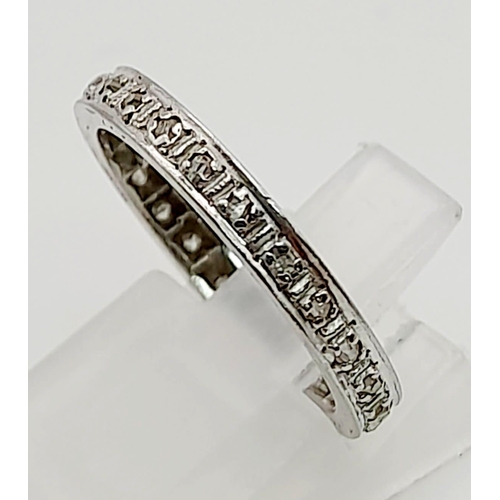 566 - A 14K White Gold Diamond Eternity Ring. 0.80ct.
Size N. 3.91g total weight.