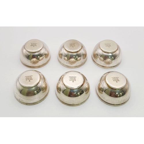 853 - Six Vintage Tiffany and Co Sterling Silver Miniature Bowls. Gilded interior - perfect for condiment ... 