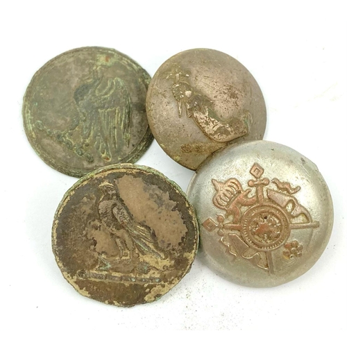 760 - A Selection of Ten Antique Buttons. Please see photos for conditions. A/F.